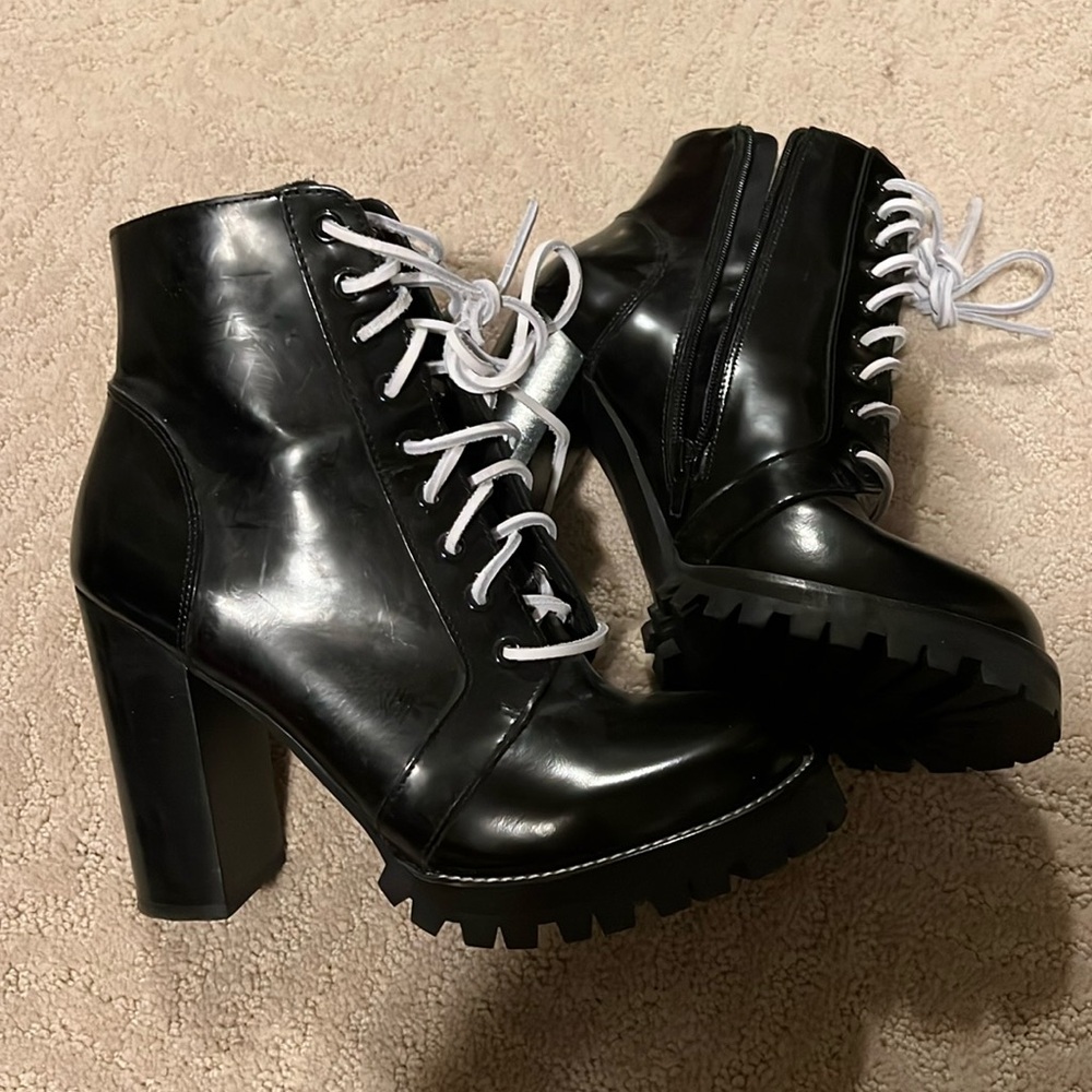Jeffrey Campbell black heeled boot